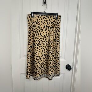 Leopard Print Midi Skirt